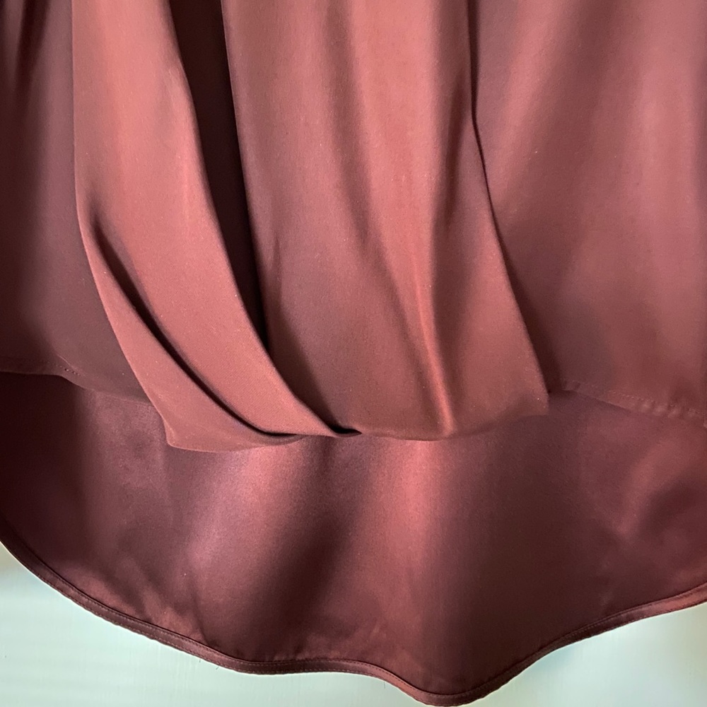 rag & bone Max Silk Blouse - XS - Burgundy - Picture 2 of 13